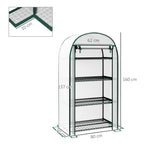 Outsunny Vertical Garden Greenhouse with 4 Metal Shelves and PE Cover, 80x50x160 cm, White