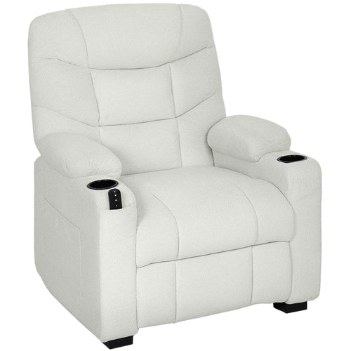 HOMCOM 150° Electric Reclining Relax Chair with Footrest, Memory Function, Remote Control, Velvet, Cream