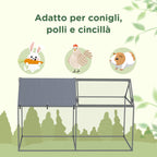 Steel Pet Cage with Oxford Fabric Roof and Stakes, 198x100x120 cm, Green and Silver