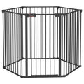 Foldable and Modular Dog Gate for Medium Size Dogs in Metal and Plastic, 123x102x90 cm, Black