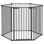 Foldable and Modular Dog Gate for Medium Size Dogs in Metal and Plastic, 123x102x90 cm, Black