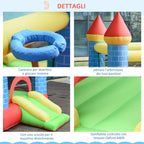 Giant Bouncy Castle for Kids Ages 3-8 with Slide, Pool and Basketball Hoop, 280cmx260cmx210cm - Borge' Group Limited