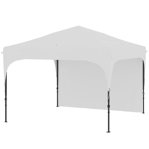 Outsunny Garden Gazebo 3x3 m at height adjustable on 3 levels, in polyester and steel, white - Borgè