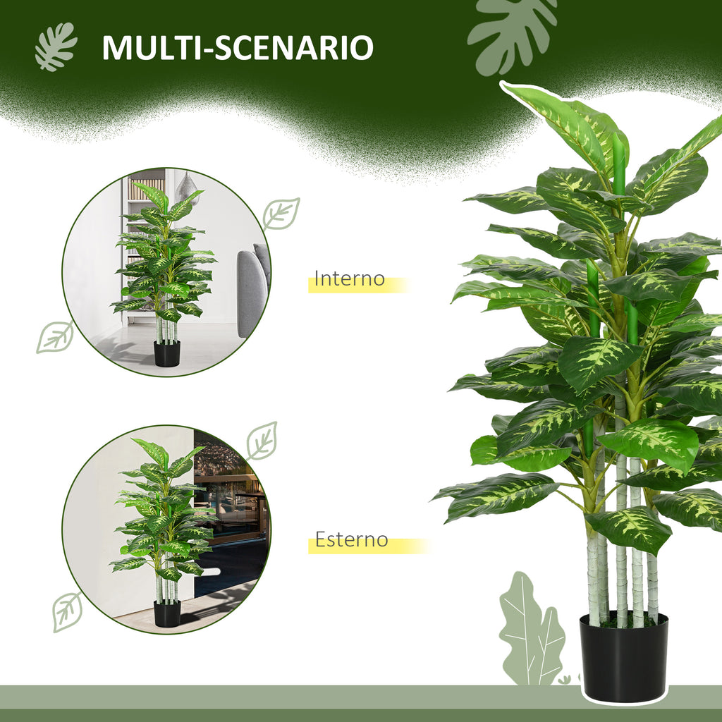Decorative Artificial Plant 120 cm Tall with Black Pot for Indoor and Outdoor
