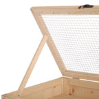 Solid Wood Hamster Cage for Rodents and Guinea Pigs with Opening Roof, 4 Connected Shelves with Ramps, 60x40x120cm