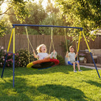 Garden Swing Frame for Children Ages 3-8 Years, Steel, 4 Hooks, 260x160x178 cm, Blue