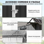 Outsunny Garden Shed, Horizontal Garbage Can Organizer, Dark Gray