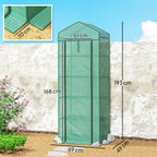 Outsunny 5-Tier Greenhouse with Zip Door, Steel and PE, 69x49x193 cm, Green