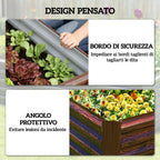 Outsunny Raised Vegetable Garden Bed with Open Bottom and Rounded Edges, 180x90x57.5 cm, Dark Brown