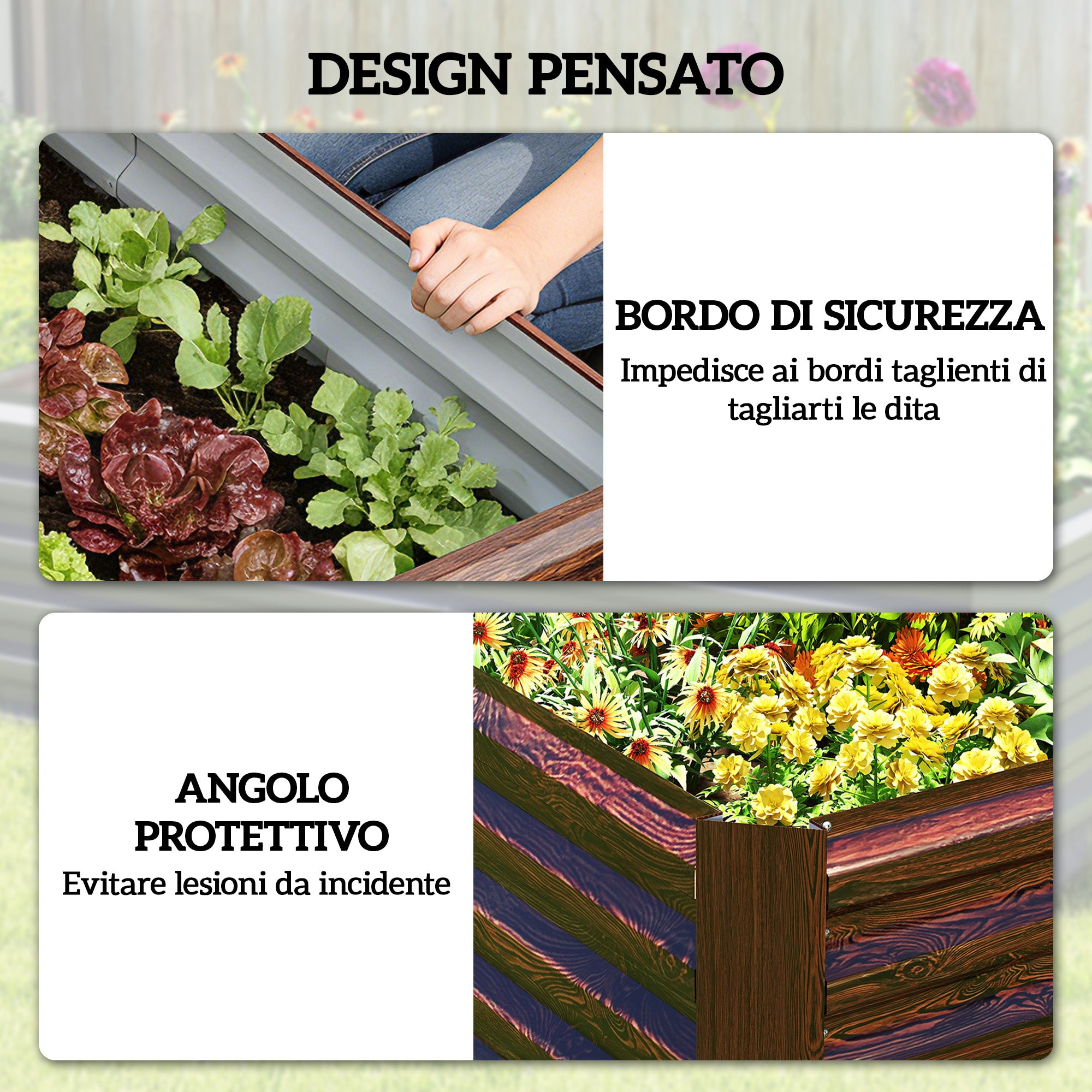 Outsunny Raised Vegetable Garden Bed with Open Bottom and Rounded Edges, 180x90x57.5 cm, Dark Brown