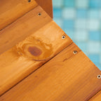 Outdoor Wooden Bridge with Hemp Sides, Fir Wood Structure, 150x58x58.5cm, Orange