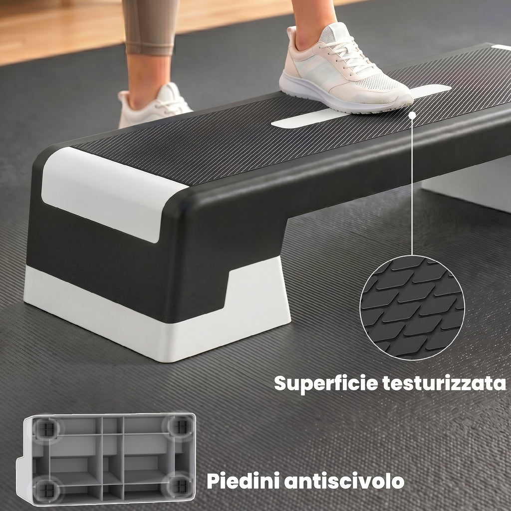SPORTNOW Adjustable Aerobic Stepper, Height 15/20/25 cm with Supports