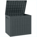 Outsunny Garden Storage Chest with Handles, Waterproof Tool Container, 56x41x50 cm, Dark Grey