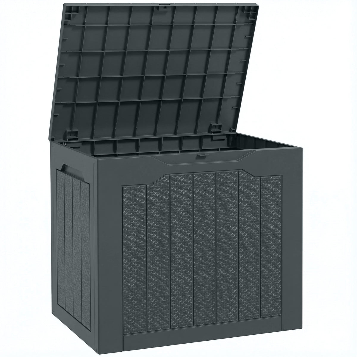 Outsunny Garden Storage Chest with Handles, Waterproof Tool Container, 56x41x50 cm, Dark Grey