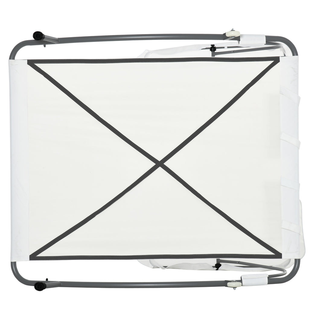 Double Lounger 2 Seater Adjustable Sunshade for Outdoor and Garden 200x175 x134cm Cream