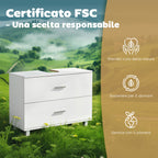 Modern Under Sink Cabinet with 2 Drawers and Dividers for Pedestal-Free Sink, 80x30x60 cm, White