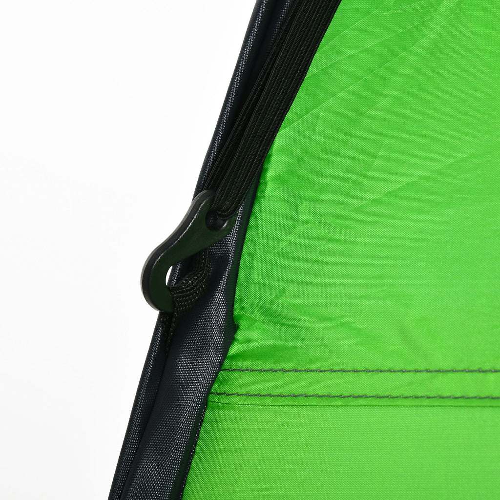 Outdoor Camping Shower Tent with Zippered Door, Storage Bag, and Hook, 126x124x189cm, Green