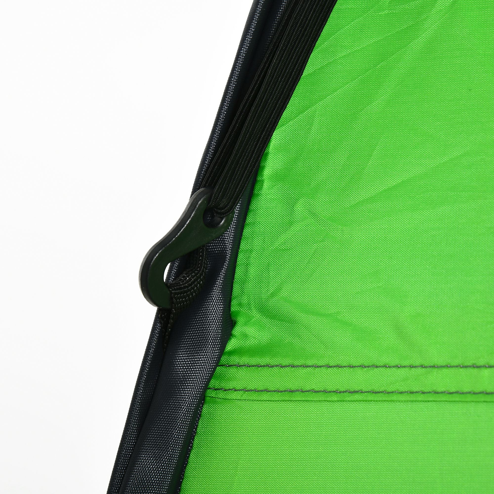 Outdoor Camping Shower Tent with Zippered Door, Storage Bag, and Hook, 126x124x189cm, Green