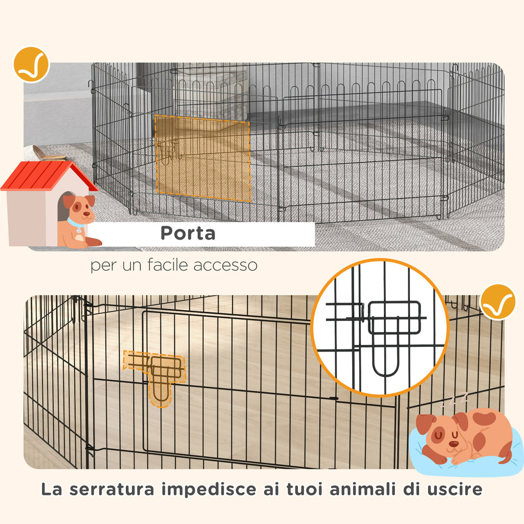 Steel Pet Cage Φ180 x 61cm Black