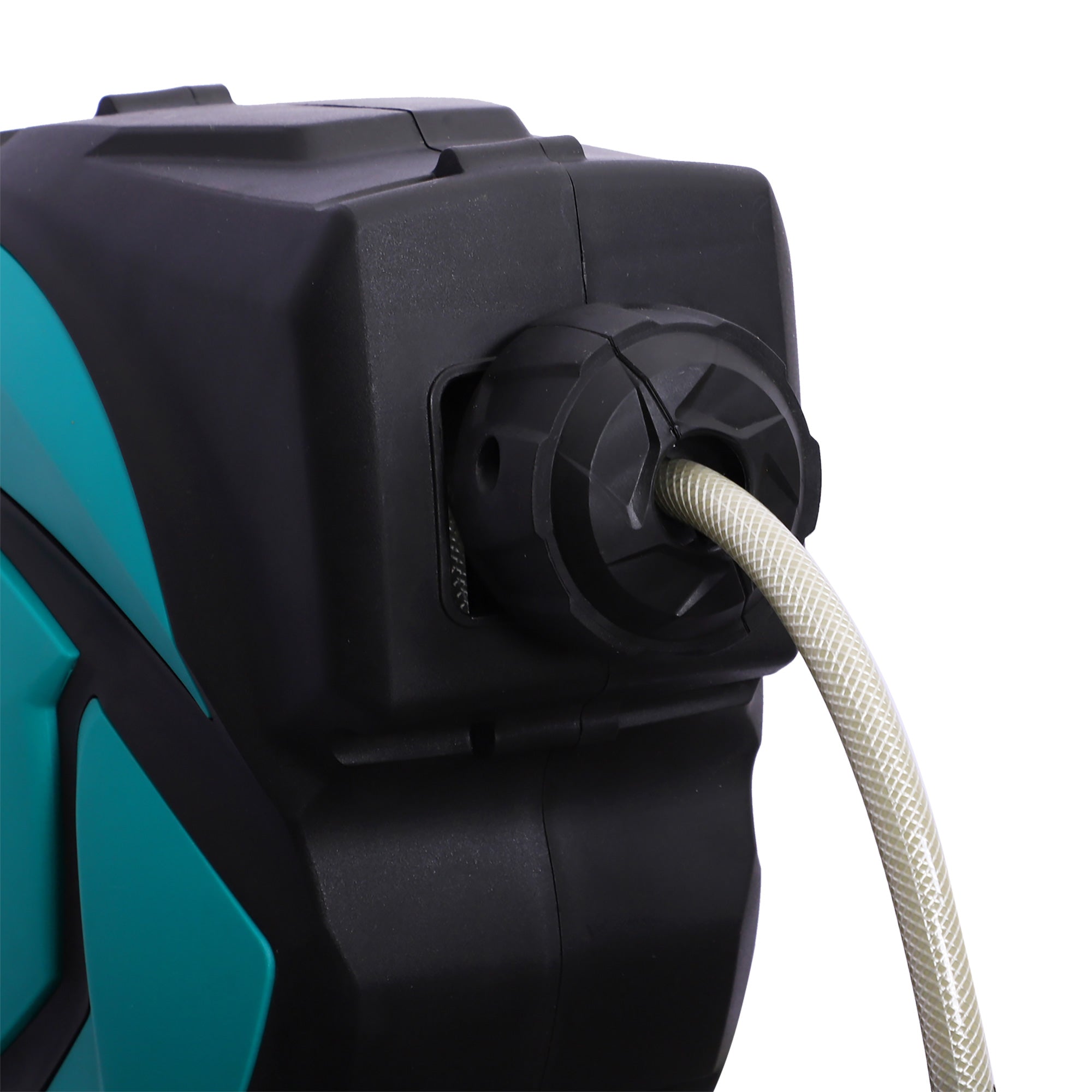 DURHAND Automatic Wall-Mounted Hose Reel with 10m Hose, Made of Plastic and PP, 28x14x34cm, Black and Blue