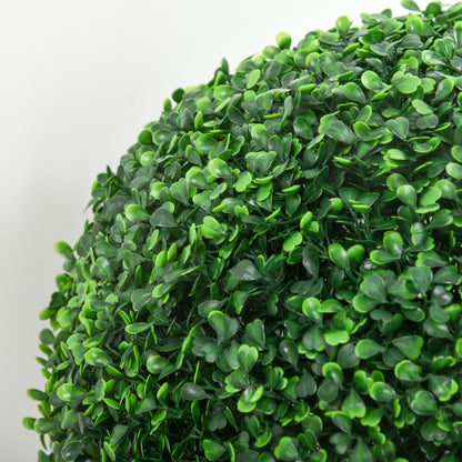 HOMCOM Set of 2 Fake Boxwood Ball Plants Ø40cm, Indoor and Outdoor Decoration, Green - Borgè