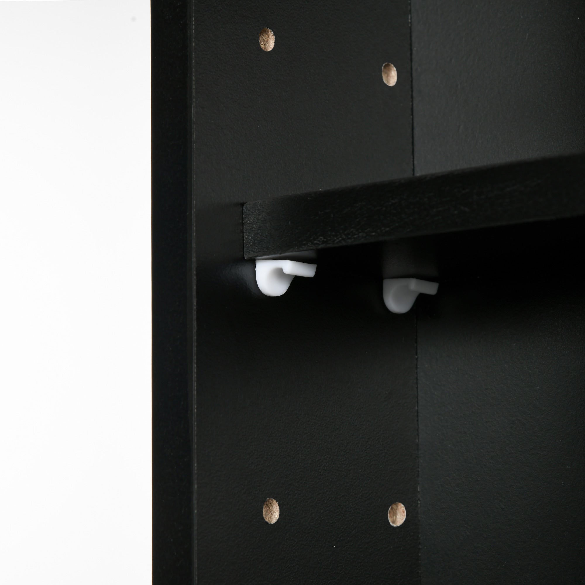 HOMCOM 5-Tier Wall Display Cabinet with Adjustable Shelves, in Glass and Chipboard, 80x9.5x60 cm, Black - Borgè
