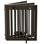 PAWHUT Dog gate small folding size, pine wood, 204x30x61 cm, brown - Borgè