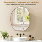 Bathroom Mirror Cabinet with 3 Internal Shelves, in Aluminum and Metal, 61x12x79 cm, Black