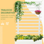Vertical Planter with 4 Wheels and Wooden Trellis for Climbing Plants, 76x30x155cm, White