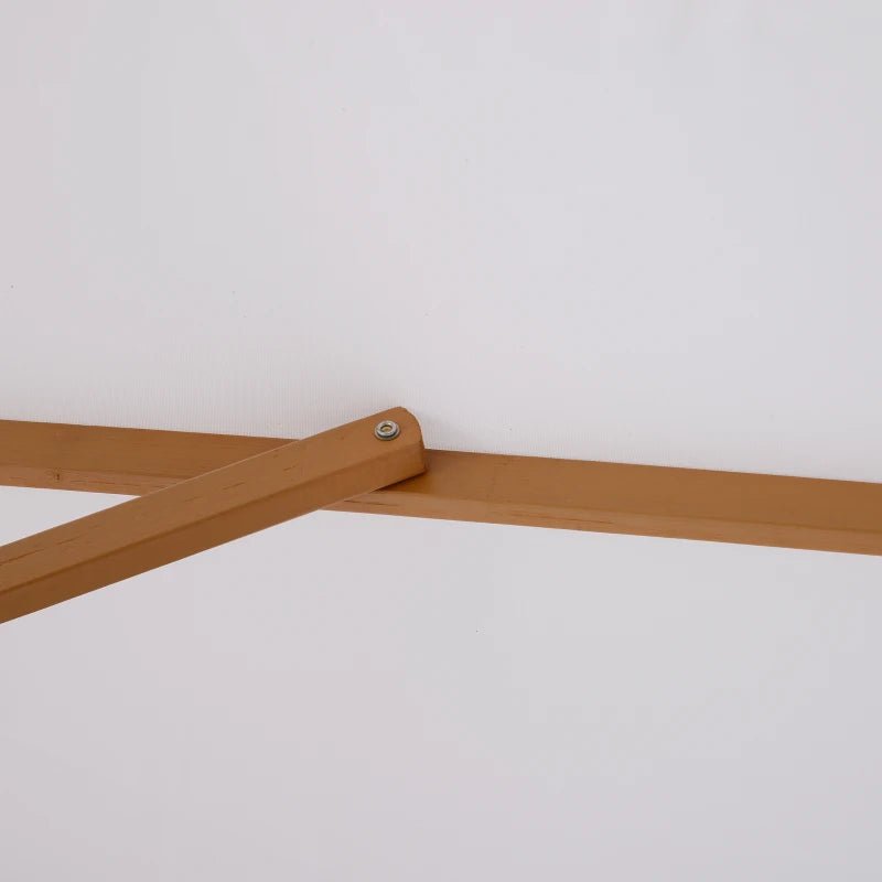 3x2.5 m Garden Umbrella with 8-Ribbed Wooden Pole, Made of Bamboo, Wood and Polyester, White - Borge' Group Limited