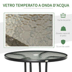 Outsunny Garden Table Round Coffee Table with Hole, 80cm, Black