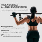 HOMCOM 2 in 1 Wall Pull-Up Bar with 3 Different Handles, Steel, 93.5x65x17 cm, Black - Borgè