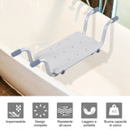 Aluminum Alloy and Plastic Bathtub Seat, Adjustable Width 73-83cm Bathtub Stool, Max. Load 150kg