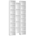 HOMCOM Modern Wooden Bookcase, 181 cm High, with 21 Compartments and 10 Adjustable Shelves, White