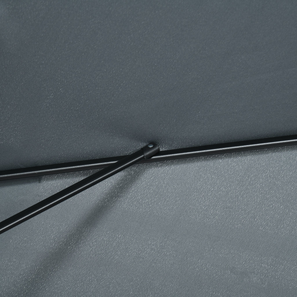 Rectangular Umbrella 2x3 m Foldable and Adjustable with Crank, in Aluminum and Polyester, Dark Gray