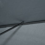 Rectangular Umbrella 2x3 m Foldable and Adjustable with Crank, in Aluminum and Polyester, Dark Gray