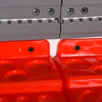 54PCS Tool Storage Box with 50 Hooks, Wall Mounted, PP, Red Grey, 95.5x23x53.5cm