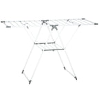 HOMCOM 2-Tier Clothes Airer, Adjustable to 4 Heights, Metal and Plastic, 156.5 x 61.5 x 97 cm, White