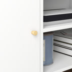 HOMCOM TV Cabinet 55" max with 2 Cabinets and 2 Open Shelves, in Wood and Chipboard, 120x34x50 cm, White - Borgè