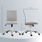 Armless Office Chair with Adjustable Height and Swivel Seat, Fabric Upholstery, Grey