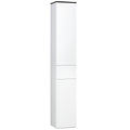 kleankin Bathroom Cabinet with Adjustable Shelf, 2 Closed Shelves and a Wooden Drawer, 30x28x180 cm, White
