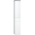 kleankin Bathroom Cabinet with Adjustable Shelf, 2 Closed Shelves and a Wooden Drawer, 30x28x180 cm, White