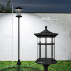 Outsunny Set of 2 Solar Street Lights with 6-Hour Battery Life and Ground Anchoring, in Stainless Steel and ABS, 23.5x23.5x184 cm, Black