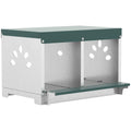 PawHut 2-Panel Steel Hen Nest with Raised Base, Roof and Ventilation Holes, Silver