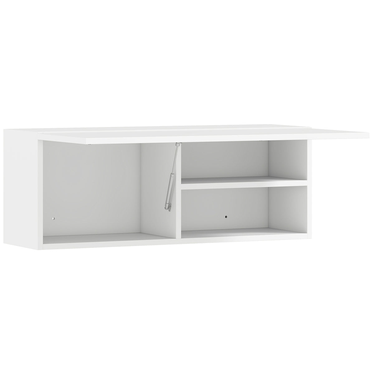 HOMCOM Bathroom Cabinet with Drop-Door and Shelves, 80x25x30 cm, White