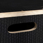 3-Height Plyometric Jump Box in Non-Slip Wood, 76-61-51cm, Black