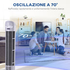 45W 3-Speed ??Oscillating Tower Fan, ABS Plastic Column Fan, 27x27x75cm, White - Borgè