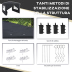 Outsunny Gazebo 3x3 with adjustable height with drainage holes and transport bag, metal, gray - Borgè