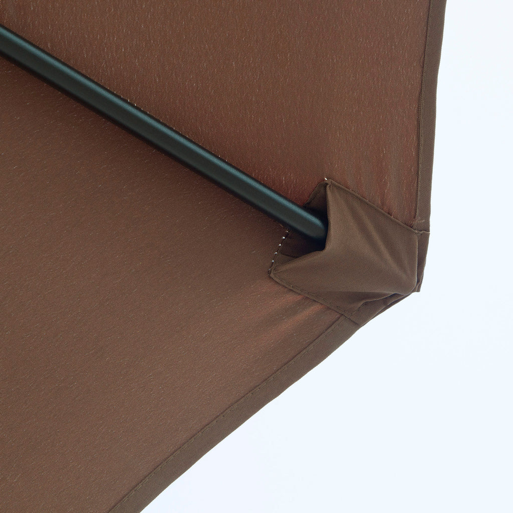 Outsunny 3x2.5 m Tilting Garden Umbrella with Removable Pole, Metal and Polyester, Coffee
