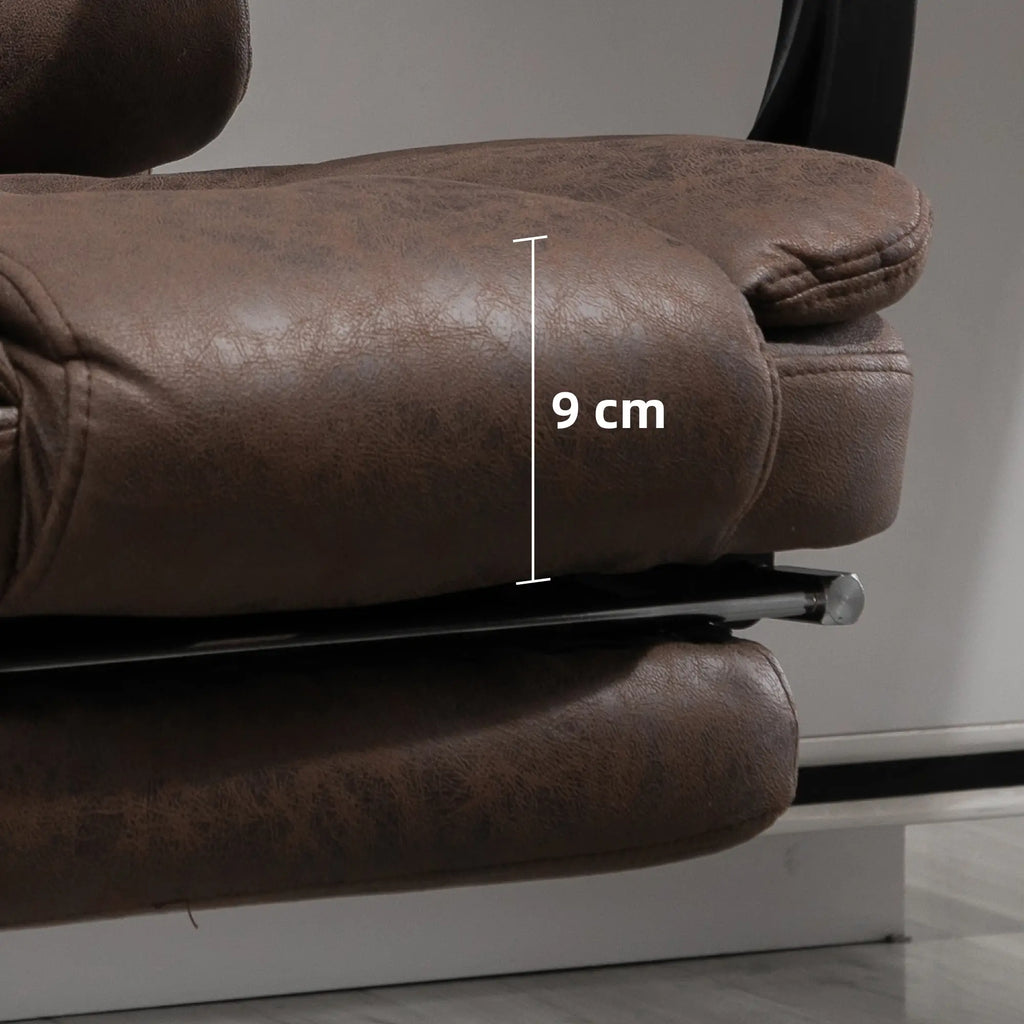 Office Chair Massage with Heat, Reclining and Adjustable Height, Brown